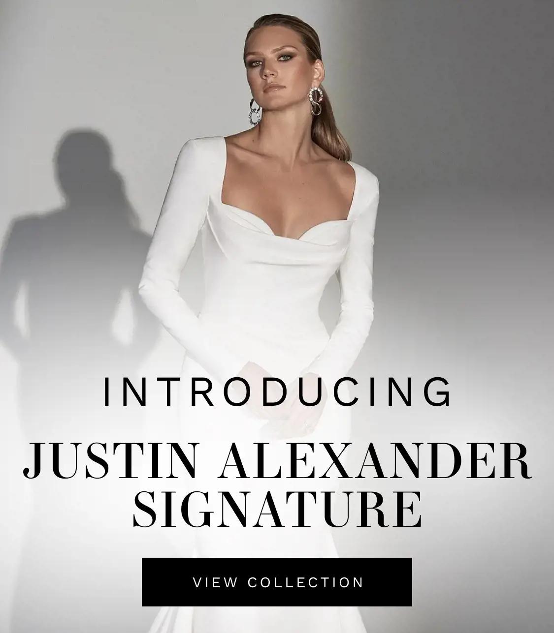 "Justin Alexander Signature" banner for mobile