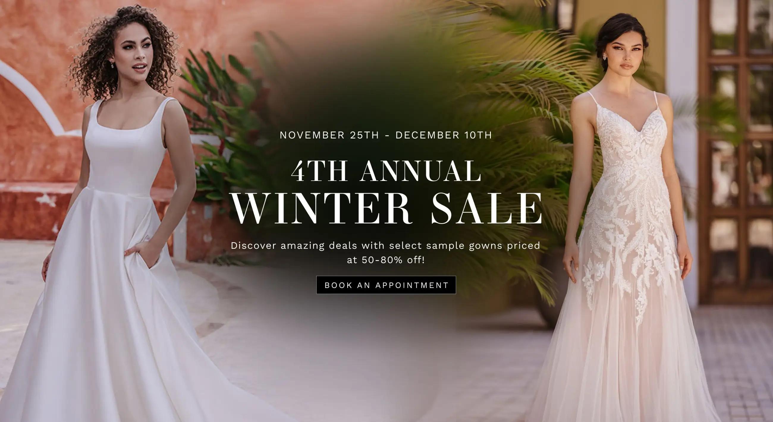 Gowns of Grace 4th Annual Winter Sale event banner desktop