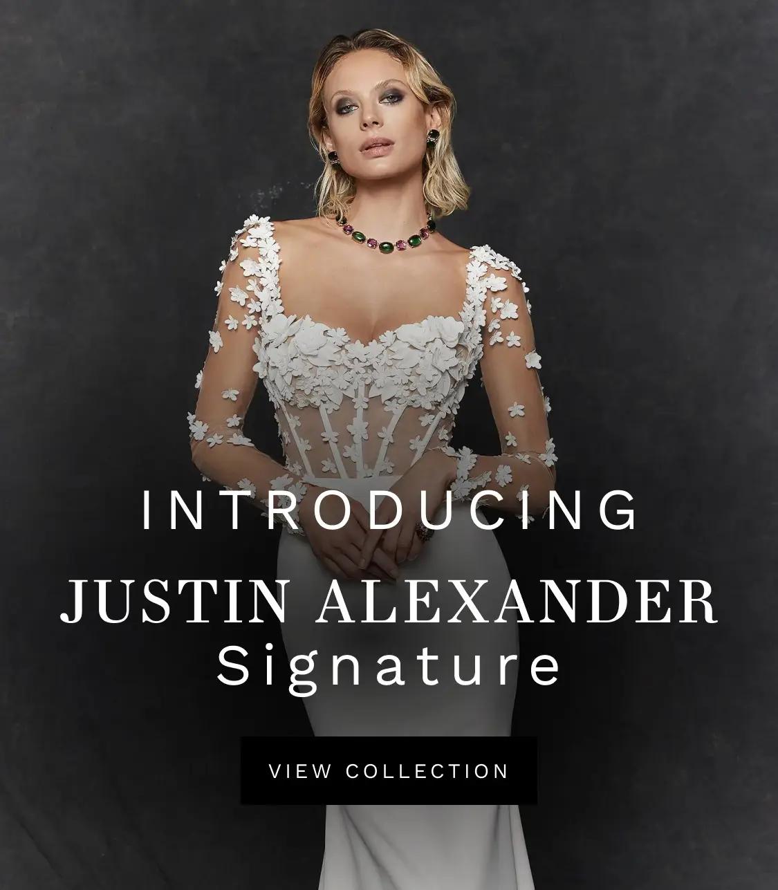"Justin Alexander Signature" banner for mobile